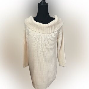 Chunky off shoulder sweater dress